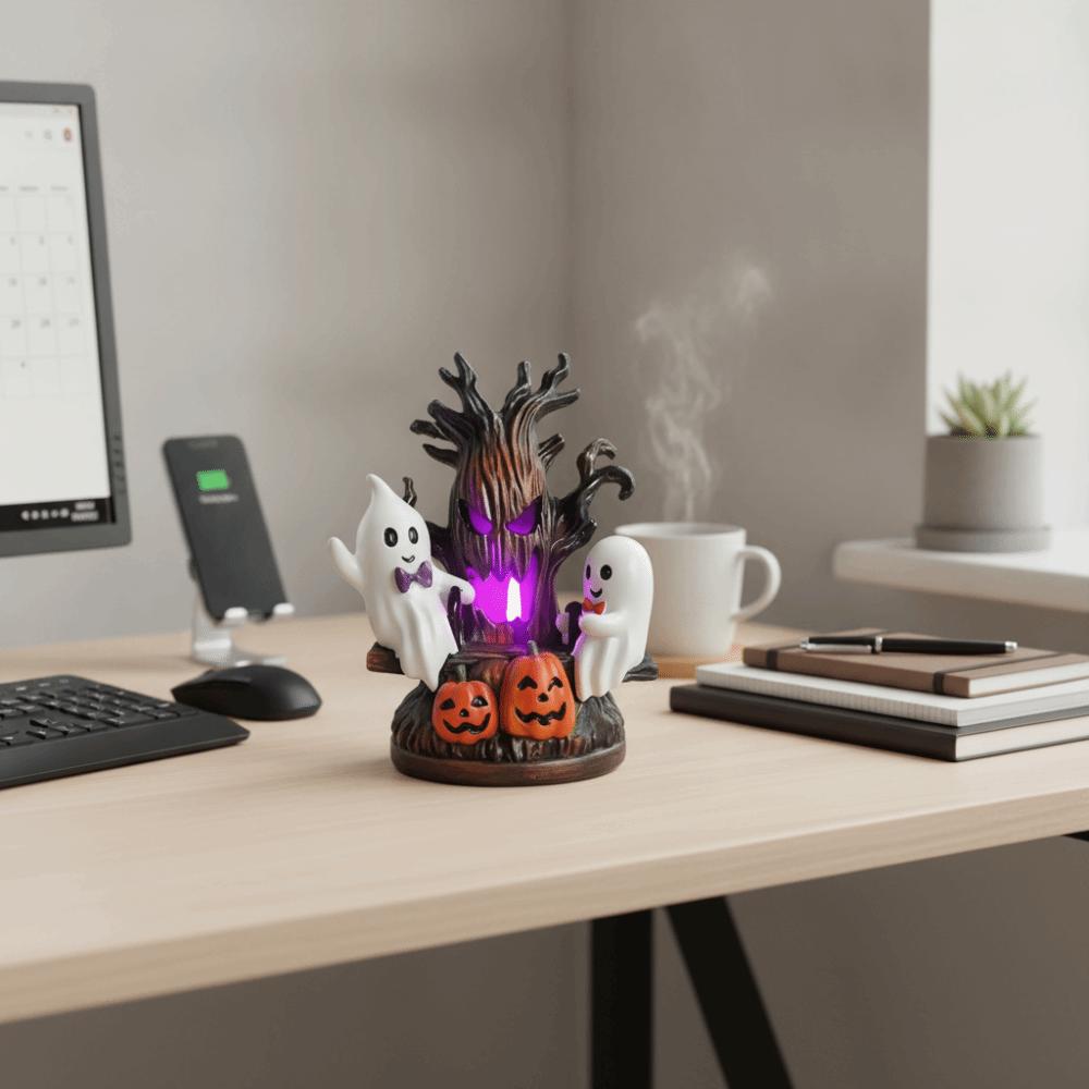 Resin Animated Seesaw Ghosts Night Light Cartoon Halloween Ambient Light Entryway