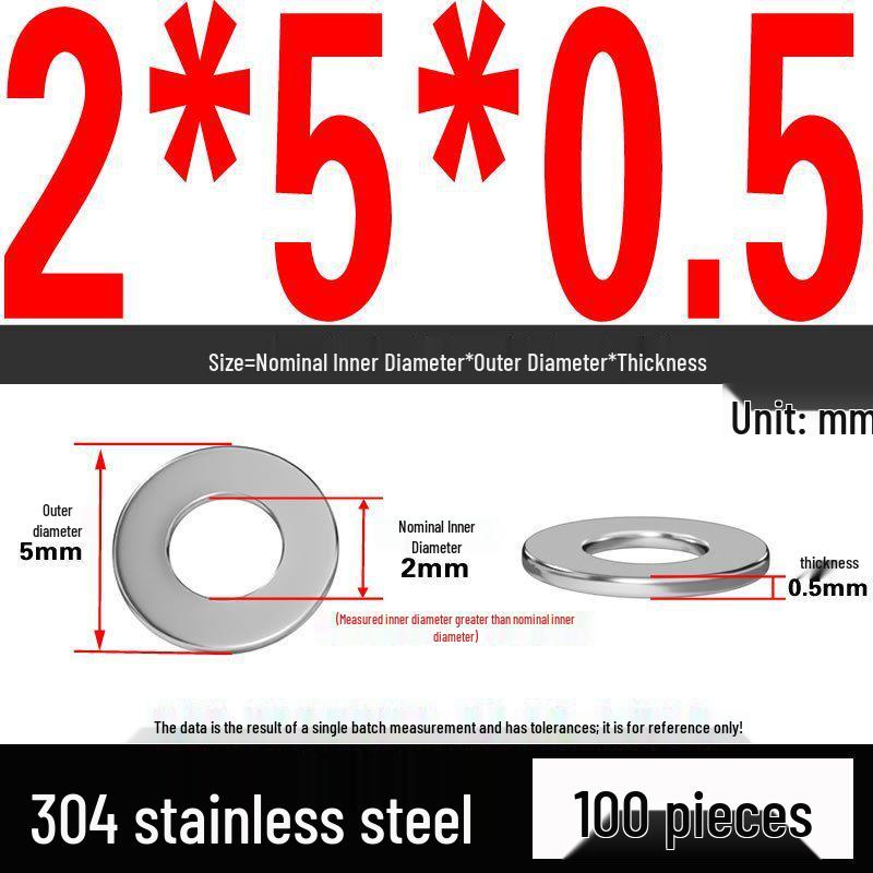 Thickened 304 Stainless Steel Flat Washer Spacer (M2-M36)