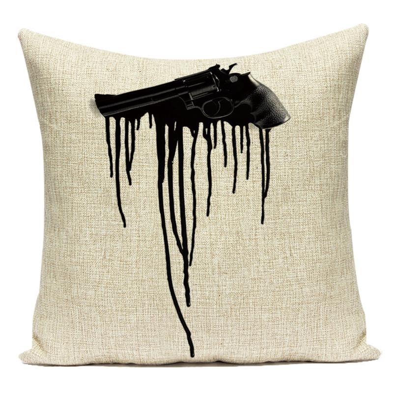 Motto Letters Printed Home Decor Cushion Covers Polyester Black White Pillow Cover Sofa Bed Car Decorative Pillow Case