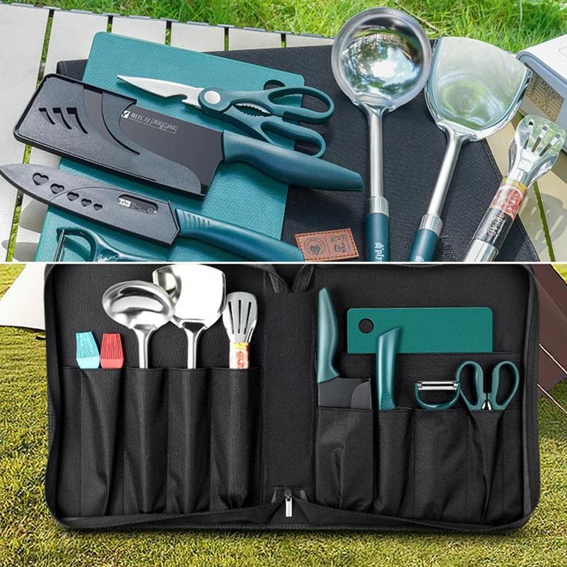 Torba na 9 noży szefa kuchni Przenośna Profesjonalna Etui na przybory kuchenne Noże Kieszeń na nóż do szkoły na zewnątrz Podróżny Kempingowy