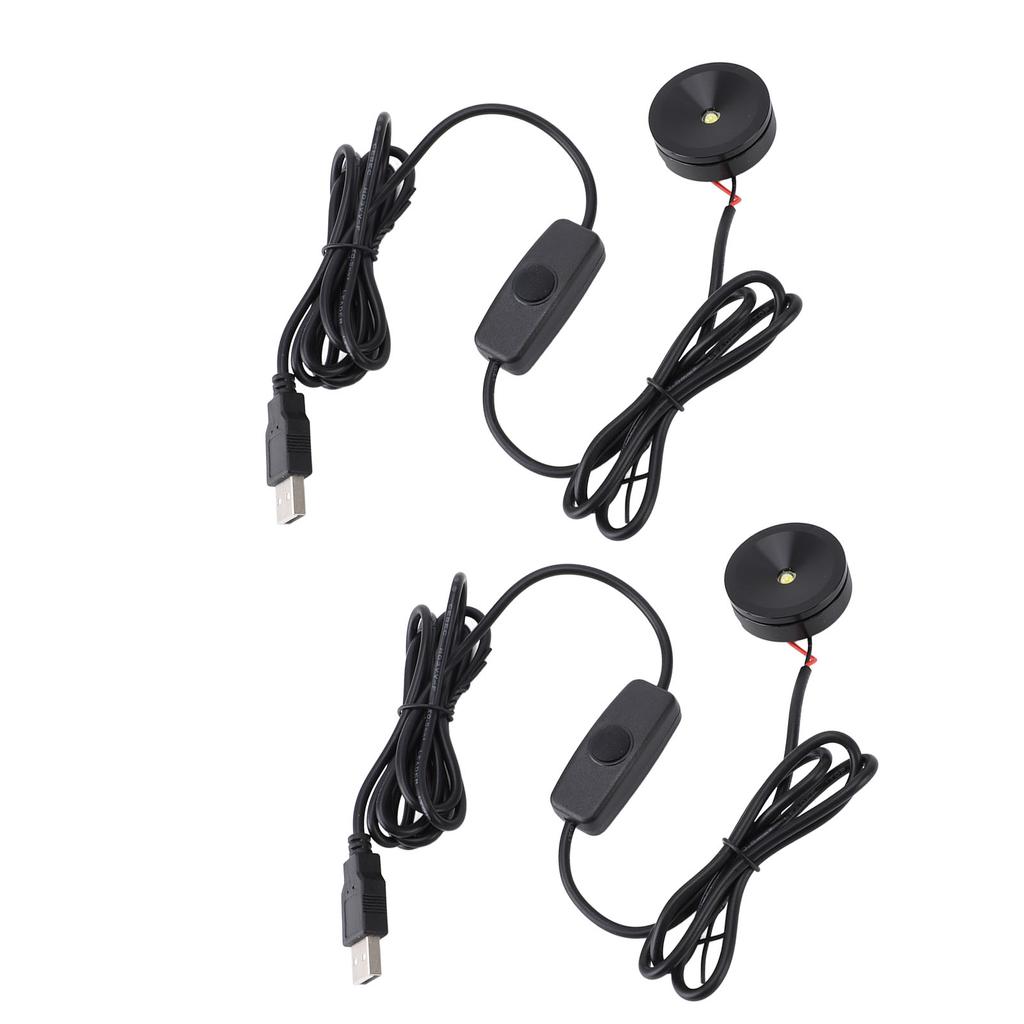 LED Spot Lights Easy Installation Dimmable Professional Indoor Spotlights USB 5V 2 Sets Compact for Jewelry Cases for Cabinets
