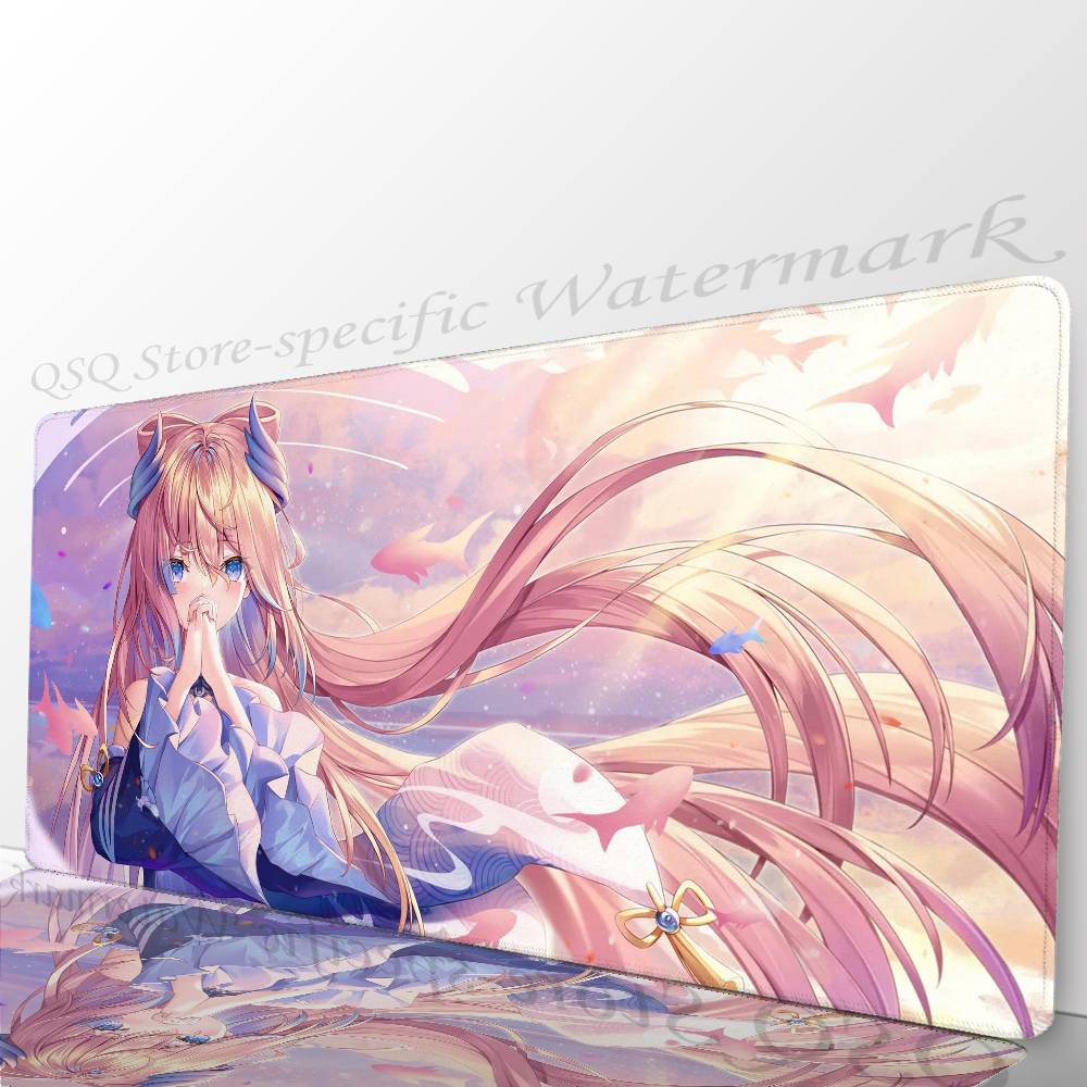Sangonomiya Kokomi Genshin I-Impact Anime Mousepad Non-slip Suitable For Office Computers Laptops E-sports Game Desk Mats XXL K