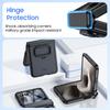 For Motorola Razr Ultra 2025 / Razr Ultra 2026 with Built-in Screen Protector,Ring Holder Hinge Protection Rugged Case Translucent Matte Cover-Black