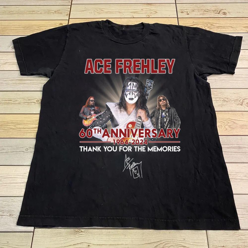 Футболка ACE FREHLEY 60-летний юбилей Унисекс Концерты-5XL Репринт LO277 Унисекс Футболка XXXXL