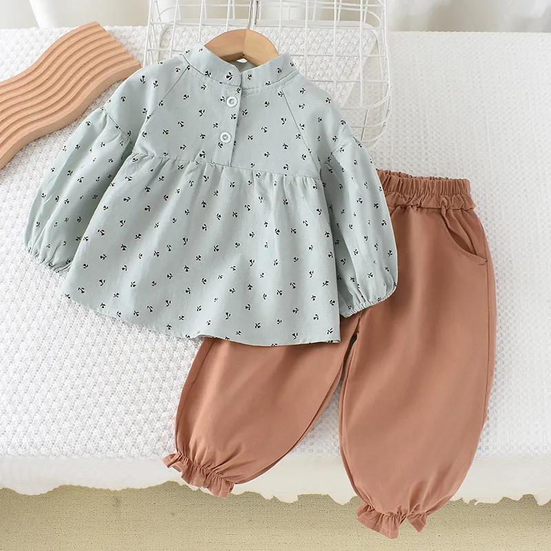 

Детская осенняя рубашка-двойка с длинными рукавами для девочек 130 синий