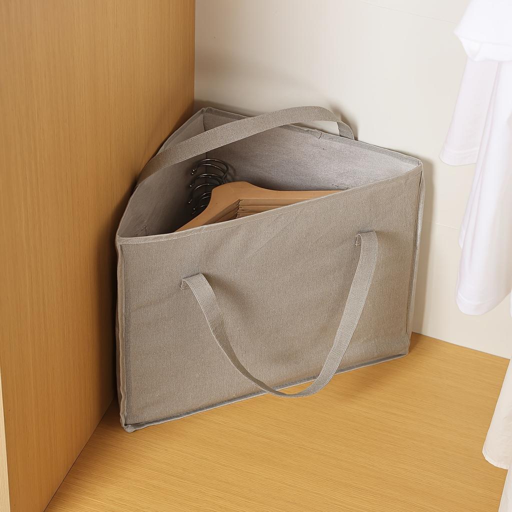 Triangular Hanger Storage Bag with Handle - Durable Canvas Storage Bag for Wardrobes, Laundry Rooms, and Hangers