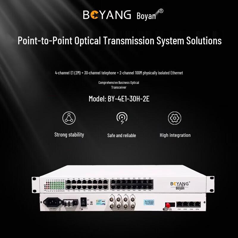 Boyang Multi-Service Optical Transceiver (4E1, 30-Tel, 2x100M Ethernet)