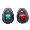 1Pair Yacht Signal Light 3W Boat Navigation Lights Marine Bow Lamps Red Green Light for Sailing DC12V‑24VBlack