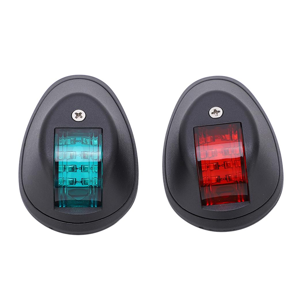 1Pair Yacht Signal Light 3W Boat Navigation Lights Marine Bow Lamps Red Green Light for Sailing DC12V‑24VBlack