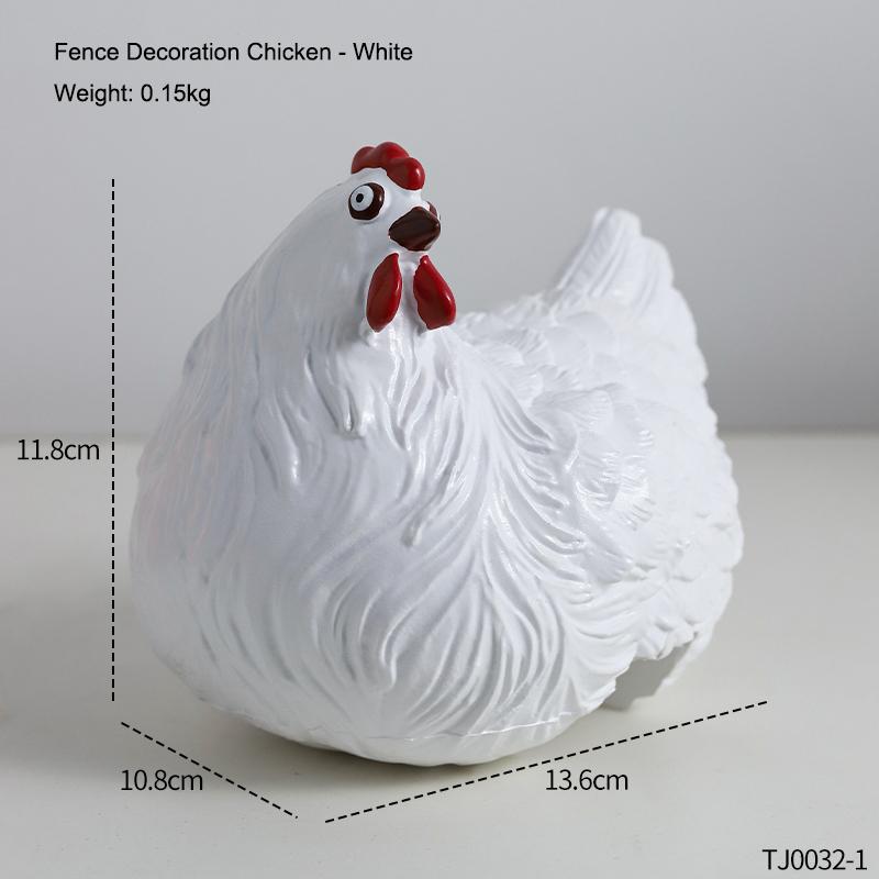 Funny Cute Chicken Fence Decoration Statue Resin Garden Chicken Hen Sculpture Craft Courtyard Home Decoration Ornament Gift
