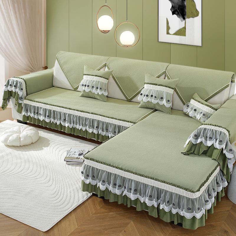 

Водонепроницаемый бархатный диванный коврик на четыре сезона, универсальные удобные моющиеся диванные салфетки, минималистичная противоскользящая пылезащитная подушка для сиденья 70x70cm No lace