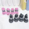 4Pcs/Set Soft Summer Dog Shoes Non-Slip Hollow Puppy Shoes Dog Paw Protector  for Small Medium Dogs