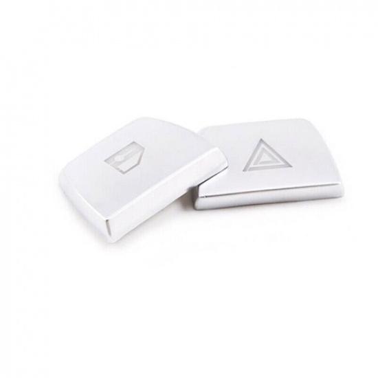 Car Warning Light Button Cover Trim Fit For BMW 5 Series Matte Silver 2011-2017