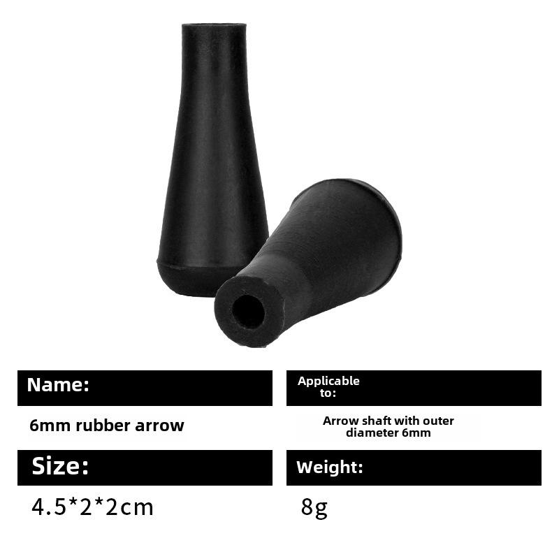 6/7/8 mm große, runde Pfeilspitzen aus Gummi für Bogen, Pfeilhülsen und Zielspitzen.