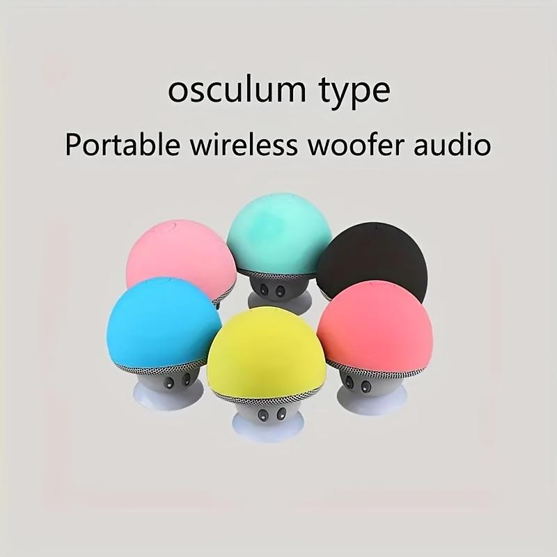 Cute Mushroom Portable Wireless Bluetooth Speaker, Mini Cartoon Design with Suction Cup & Phone Stand, Fall Proof Ideal Gift