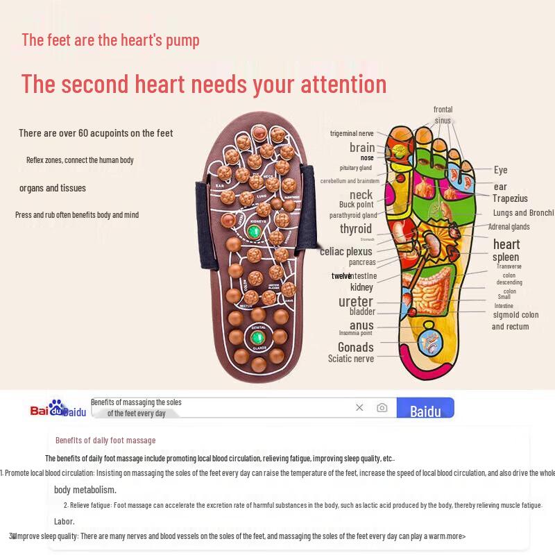 CLORIS Acupressure Jade Massage Slippers