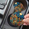 Easy Clean Car Coasters 2PCS Coasters, Oil Painting Print, Decorative Non-Slip Thermal Pads, Stain-Resistant Modern Accessory Gift to Cup Holders, for