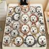 1PC Retro Pet Puppy Print Flannel Blanket, High Quality All Seasons, Home Decor, Warmth and Comfort, Perfect for Christmas Gifts