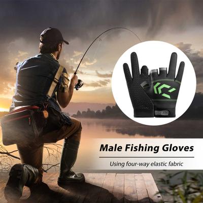 1 Paar 3-Finger-Angelschutzhandschuhe Frühling Sommer UPF 50+ UV-Schutz Atmungsaktiv Anti-Rutsch