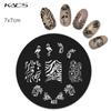 KADS 1PC Round Stainless Steel Nail Art Nail Stamping Plates Manicure Stamp DIY for Nail Templates Classic Series Tools