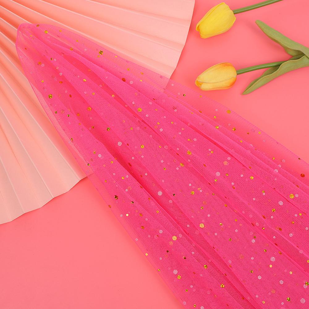 100cm X 145cm Shiny Dot Mesh Tulle Fabric Doll Beautiful Wedding Dress Costume Decoration Material DIY Clothes Sewing Supplies