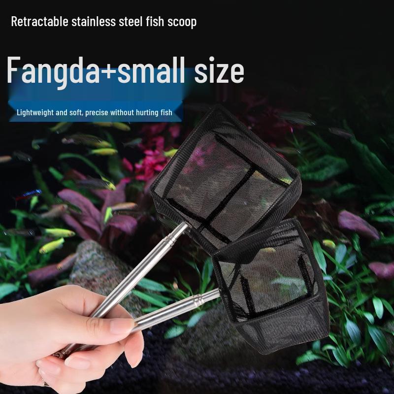 Ausziehbarer dichter Kescher aus Edelstahl für kleine tropische Fische und Aquarien