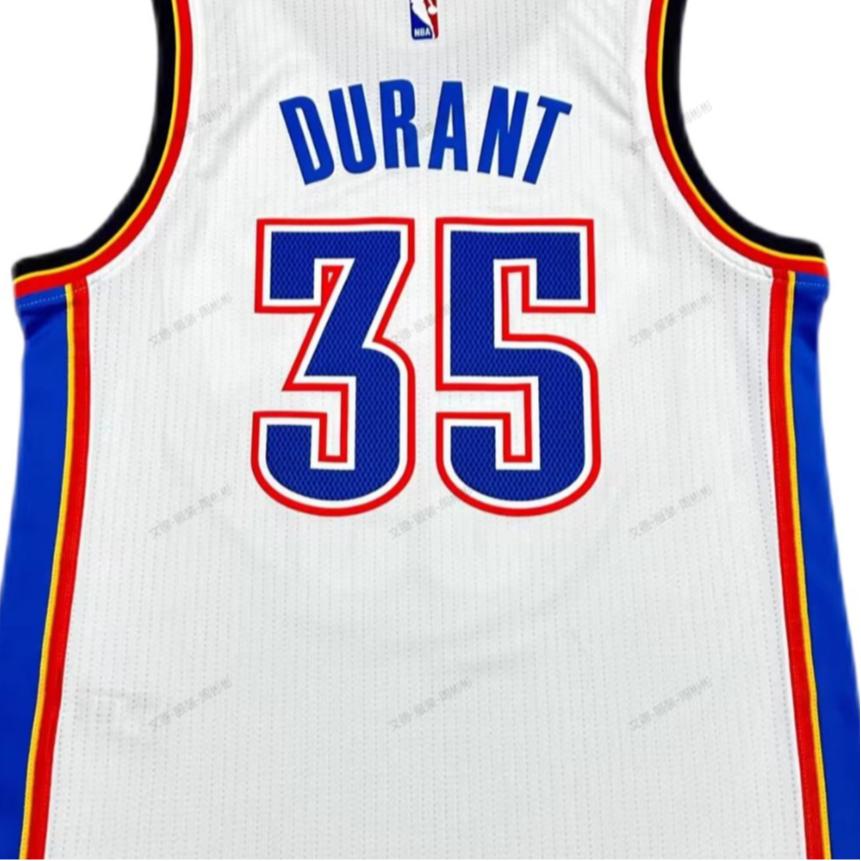 Adidas X NBA Collaboration Durant Oklahoma City Thunder 35 Fashion Comfortable Casual Soft Basketball Jersey Unisex Jersey White 7470A-3CS-K91104