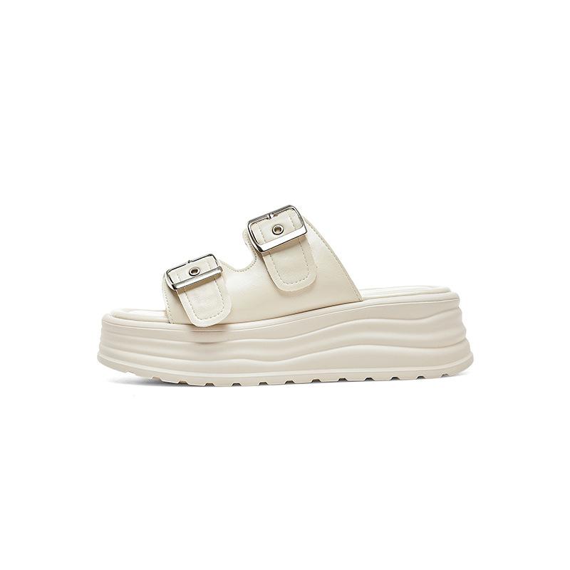 Augustine Platform Slippers Women's Summer Wear 2025 New Casual Muffin Soft-soled Beach with Skirt Sandals