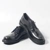 Luxury Genuine Leather Mens Business Dress Shoes Black Cap Toe Lace-Up Oxfords Company Office Wedding Party Formal Shoes for Men