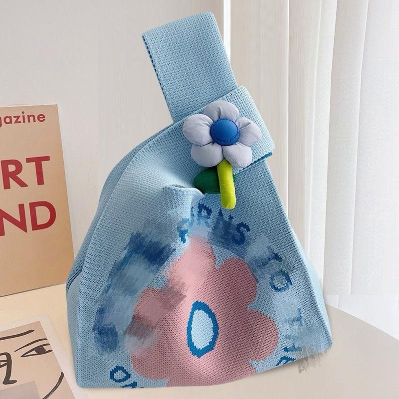 Sommer Damen Niedliche Mini-Tasche Vielseitige Mode Handytasche Cartoon Gestrickte Handtasche Umhängetasche Umhängetasche