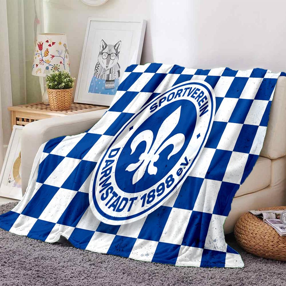 Sport Darmstadt Flannel Blanket, Soft Polyester, Modern Design, All-Season for Camping, Travel, Gifts for Holidays or Birthdays