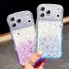 For iPhone 17 Pro Max Case Glitter Epoxy Design TPU Protective Case with Sparkly Rhinestone Decor Wave Frame