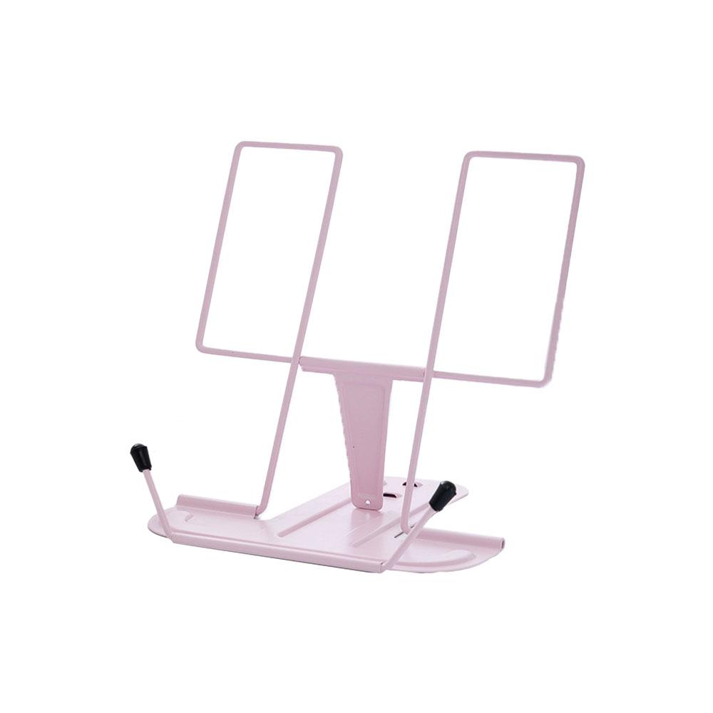 Adjustable Desk Book Stand Cookbook Holder Portable Bookrest Non-Slip Page Clips for Thick Book Cookbook Textbook Recipe