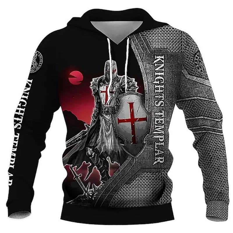 Mikiny Knight Templar Armor Jesus God Guard Cavalier Mikiny s 3D potiskem Muži Ženy Mikina s kapucí nadměrných velikostí Dětský svetr Oblečení
