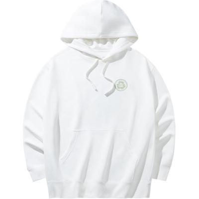 Anta Comfortable Casual Letter Print Simple Loose Hooded Pullover Sweatshirt Men Sweatshirt Ivory 172438707-1