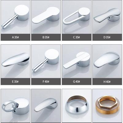 Manija de palanca de aleación de zinc para grifo, cartucho de 35 mm o 40 mm, accesorios para grifo de baño