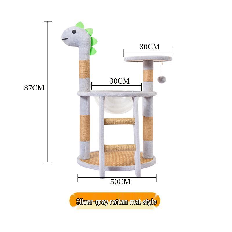 Velvet Cat Tree: Large Climbing Frame & Bed for Cats and Kittens, Space-Saving Design for All Seasons