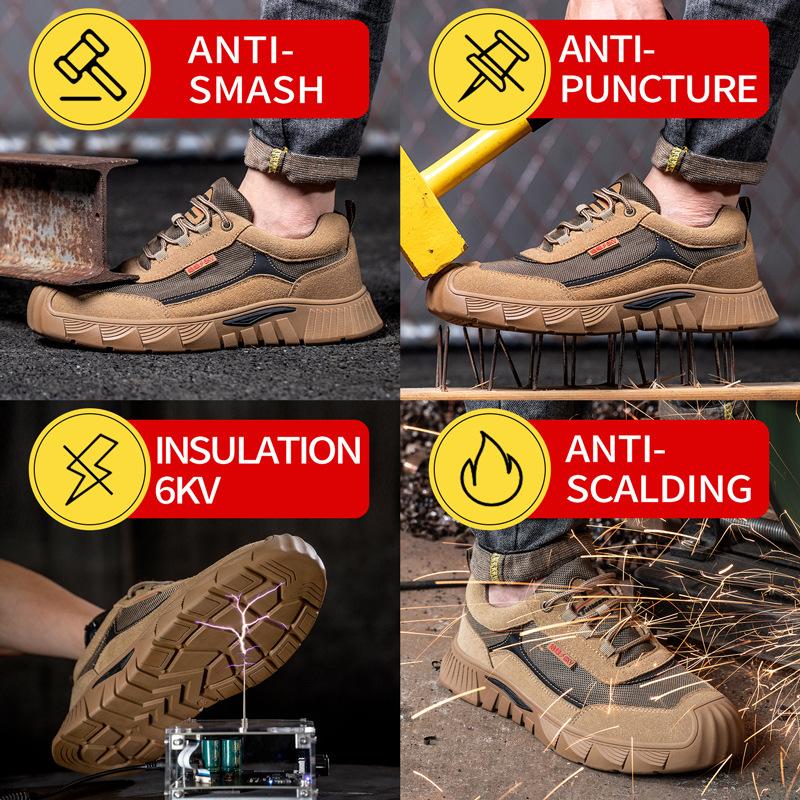 Isolierte 6kV Arbeitsschutzschuhe Herren Plastikkopf Kevlar Durchschlagsicher Elektrische Schuhe