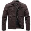 Autumn Winter Leather Jackets Men Fashion Stand Collar Biker Motorcycle Jacket Mens Casual Zipper Washed Retro PU Leather Coats