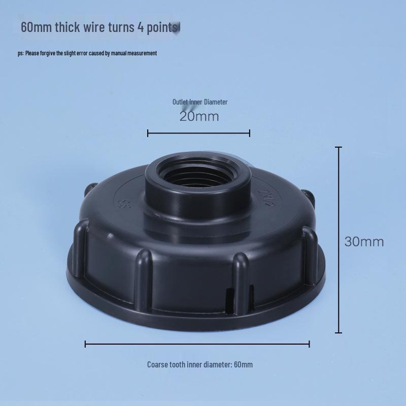 IBC Ton Barrel Valve Adapter Cover: 4-Point, 6-Point, 1-Inch Double Inner Tooth Center Ring Adapter