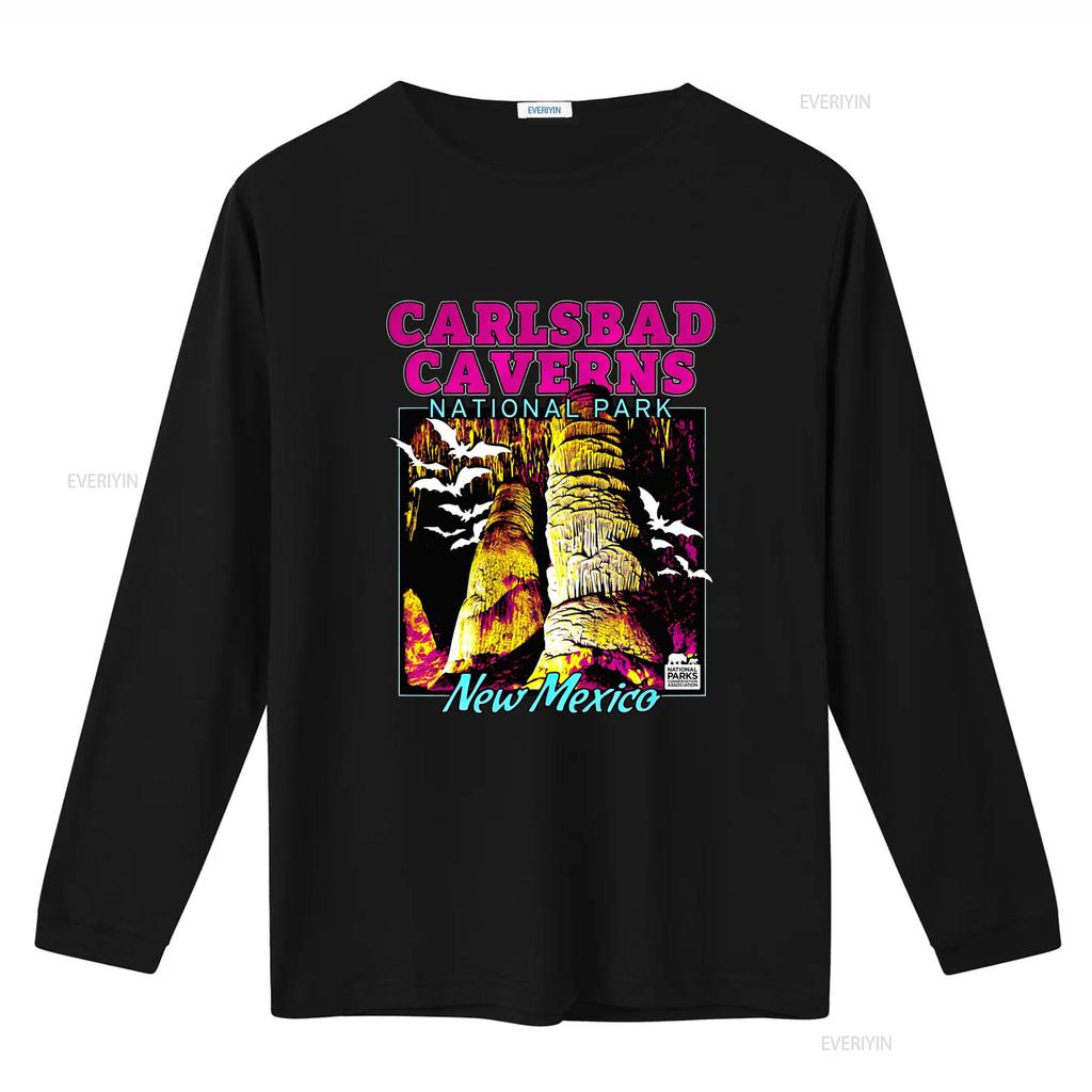 Vintage Carlsbad Caverns National Park Bat Print Casual Outdoor T Shirt Vintage Washed Homme Slightly Comfortable Stylish Soft