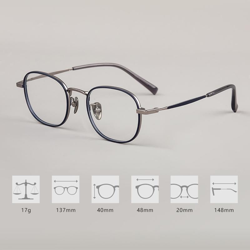 

Japanese Designer Replica Luxury Pure Titanium Glasses Ultra-Light Retro Small Round IP Coating Eyewear Mens Womens Frames No Lens