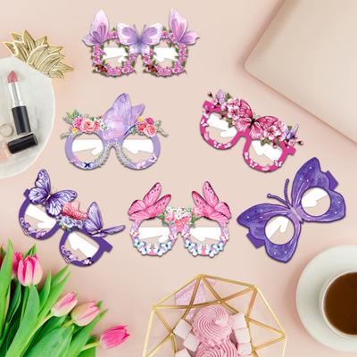 Butterfly Paper Glasses Spring Party Favors Birthday Party Eyeglasses Photo Booth Props for Kids Adults Holiday Supplies