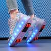 LED Speed Roller Skates for Children Racing Ice Skating Sneaker with Wheels NEW 4 Wheels Roller Skates Shoes for Boys and Girls