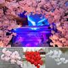 120cm Encrypted Pear Tree Branch Artificial Ribbon Cherry Blossom Flowering Branch Twig Party Decor Simulation Wedding