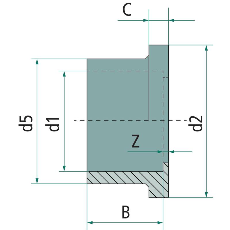 Sleeve with flange DN 200 outer diameter 230 inner diameter 200 for drip line