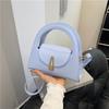 2025 summer new semi-round bag women's solid color retro lock handbag trendy foreign feeling casual messenger bag