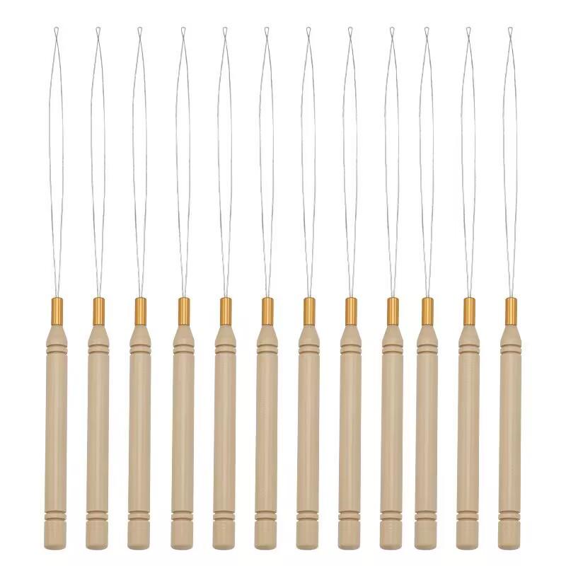 Wool Dreadlock Hair Extension Crochet Hook with Wooden Handle - Wig and Sealing Tool