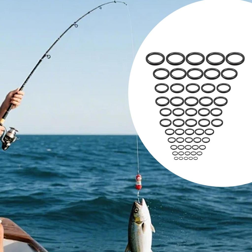 55 Pieces Fishing Rod Guide Repair Kit Tool Fishing Rod Guides Repair Kit for Freshwater Saltwater Fishing Lovers Sea Fishing