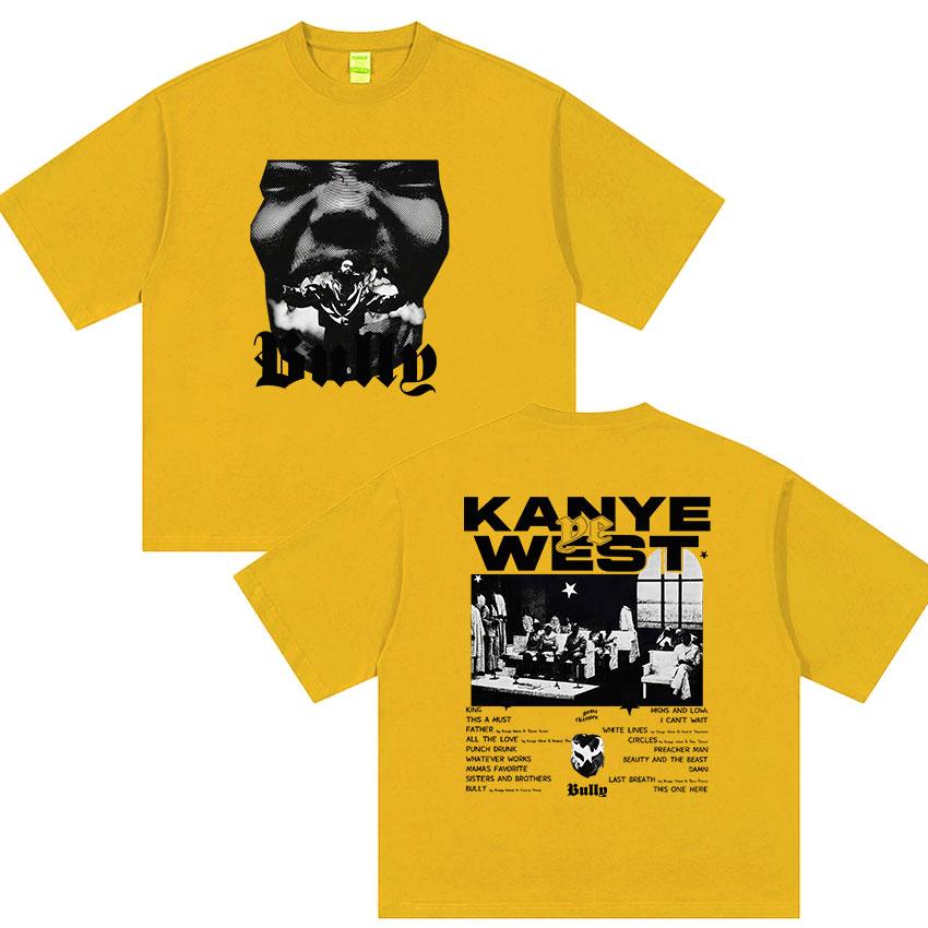 Rapper Kanye West Bully Album 2026 Graphic Tshirt UNISEXs Vintage Hip Hop Y2K Short Sleeve Tshirts Casual Cotton Tops Streetwear S